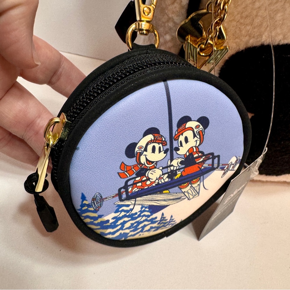 NWT Our Universe Disney Mickey Mouse Ski Sherpa Convertible Crossbody Bag. - Picture 6 of 16